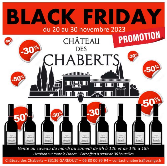 BLACK-FRIDAY du 20 au 30 novembre 2023